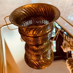 Stunning Vintage Solid Brass Boho Plant Pot